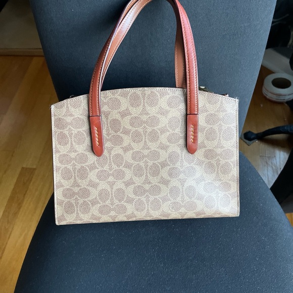 COACH Charlie Tan/ Brown Signature Canvas Tote - Picture 2 of 9